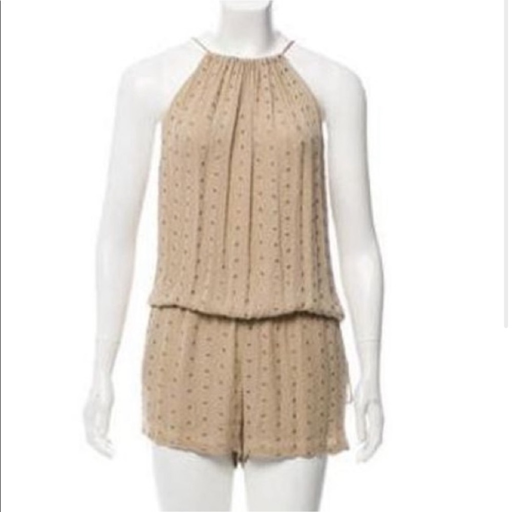 Robert Rodriguez Tan Romper with silver detail